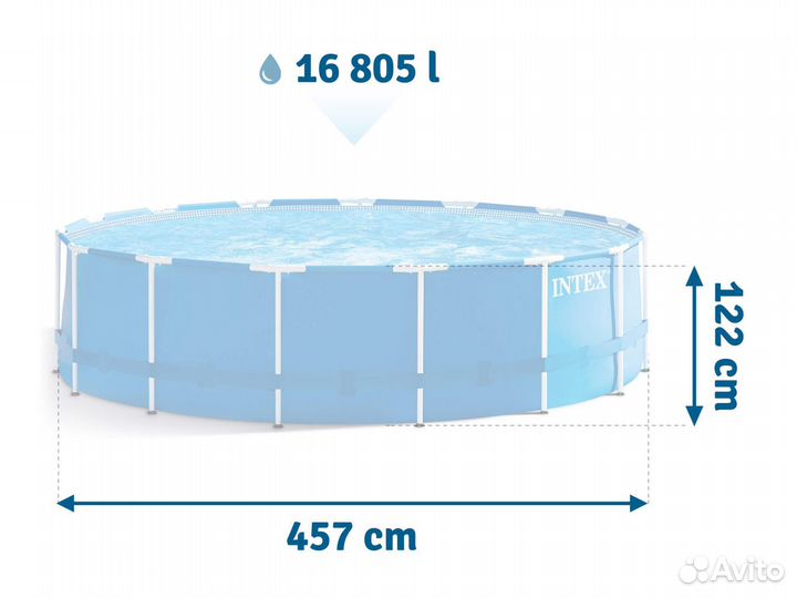 Каркасный бассейн Intex Metal Frame