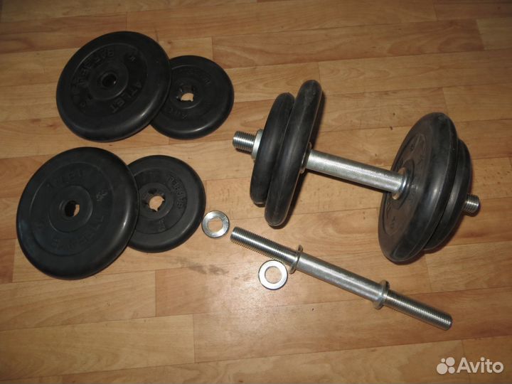 Гантели 2х16.5кг с обрезиненными дисками (Магазин)