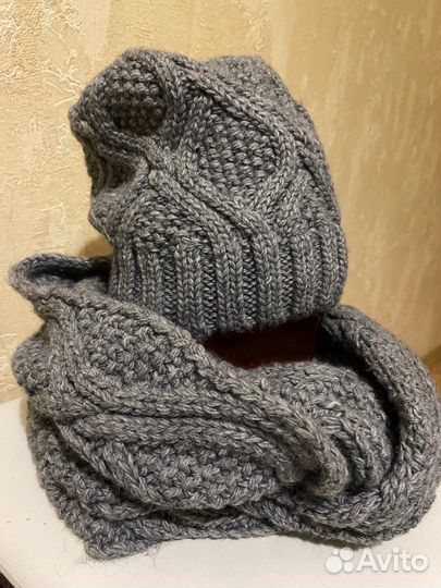 Комплект шапка и снуд зимний женский