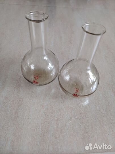 Химические колбы 100 мл чешские времён СССР