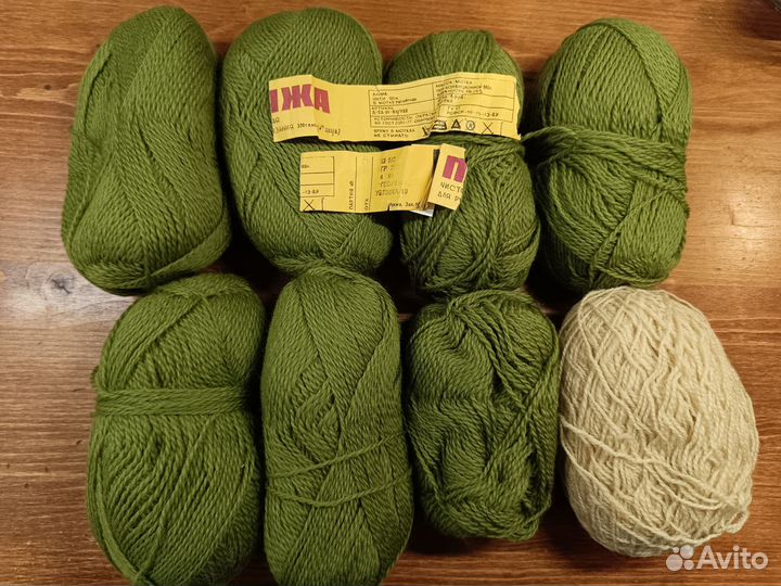 Пряжа нитки для вязания чистая шерсть