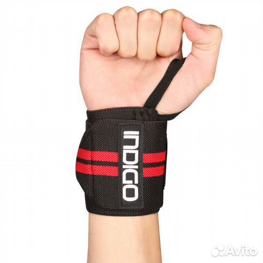 Напульсник для тяжёлой атлетики правый / IN202 Черно-красный