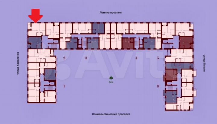 2-к. квартира, 54,8 м², 2/6 эт.