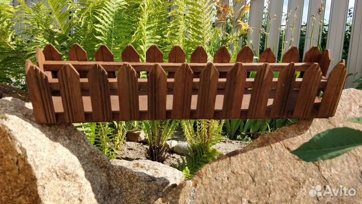 Деревянное кашпо, Забор, длина 50 см