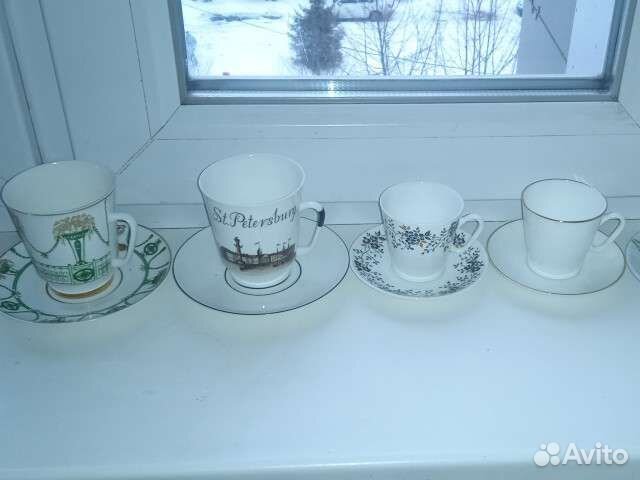 Кофейная пара, костяной фарфор, Чашка лфз 8 марта