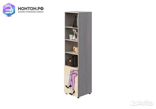 Стеллаж Мийа-3А ясень шимо светлый / бежевый / фот