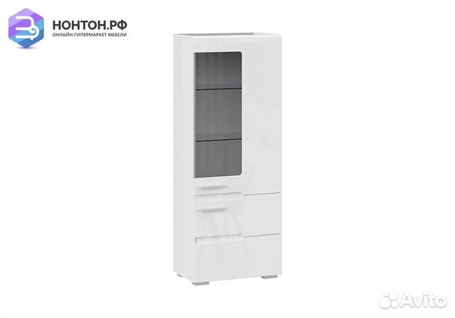 Шкаф для посуды Фьюжн белый глянец / белый