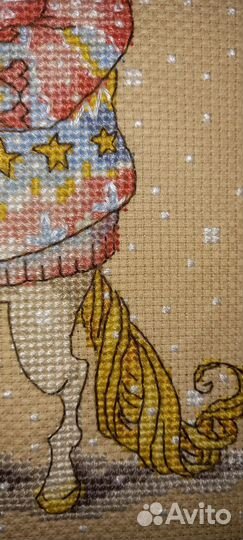 Вышивка крестом Единорог в свитере и с кружкой