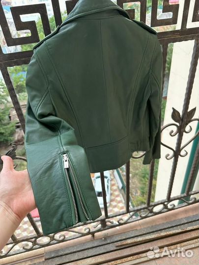 Натуральная кожаная куртка косуха mango