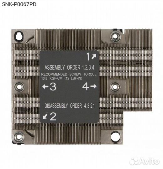 SNK-P0067PD, Кулер Supermicro Heatsink 1U