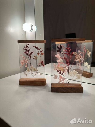 Картины из сухоцветов под стеклом