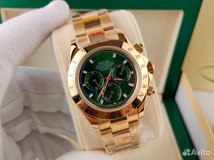 Часы мужские Rolex daytona зелёный циферблат