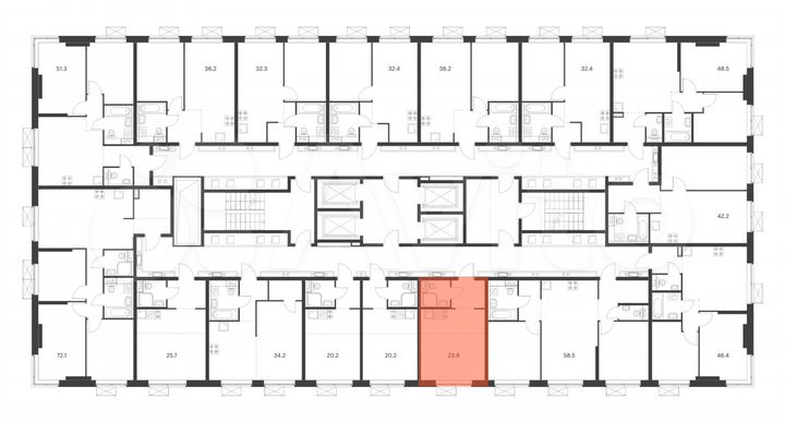 Квартира-студия, 23,8 м², 19/33 эт.