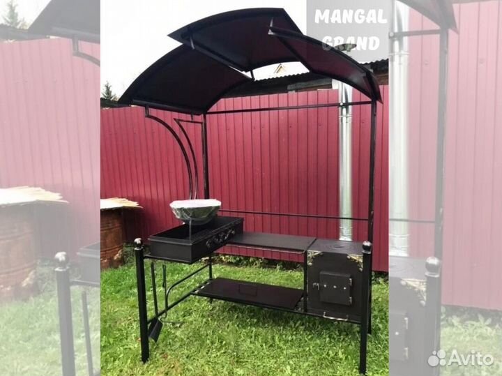 Мангал с подвесом под казан