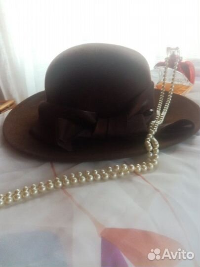 Шляпа (федора), широкополая, 56 размер, шерсть