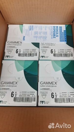 Перчатки gammex latex underglove 50пар