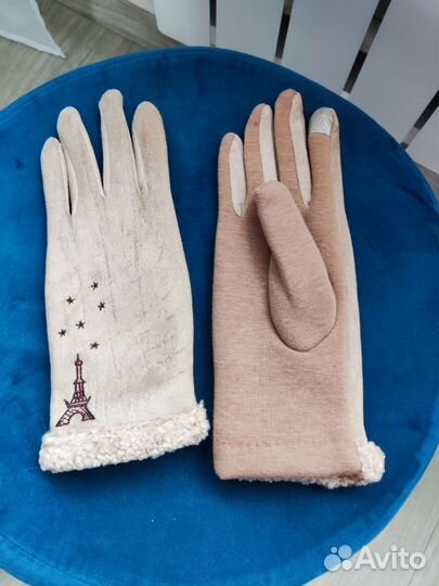 Перчатки женские трикотажные утеплённые