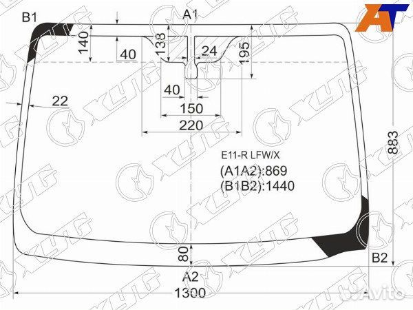 Стекло лобовое nissan note
