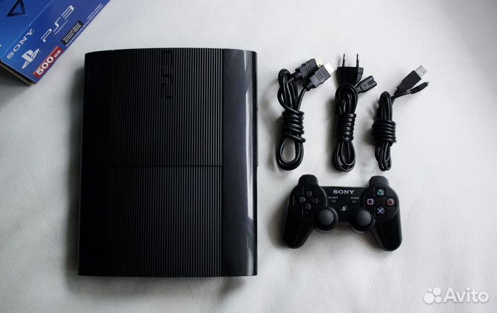 PS3 Super Slim 500Gb + 55 игр. Прошита. Обмен