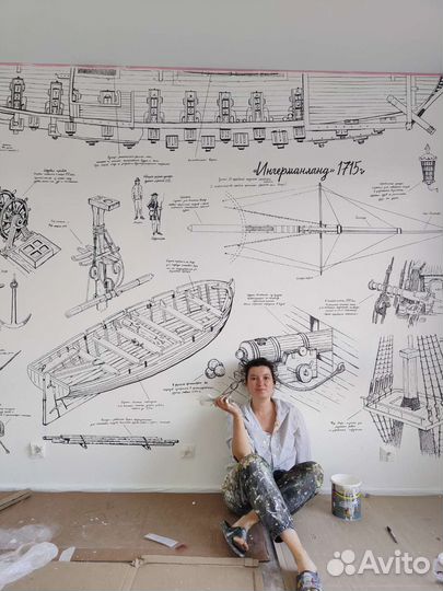 Роспись стен в детской комнате