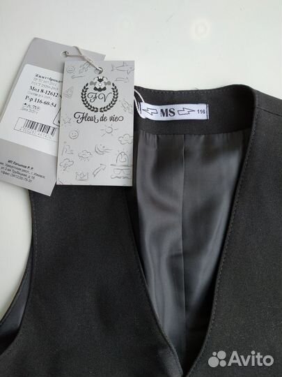 Комплект жилетка, бабочка и брюки, 116