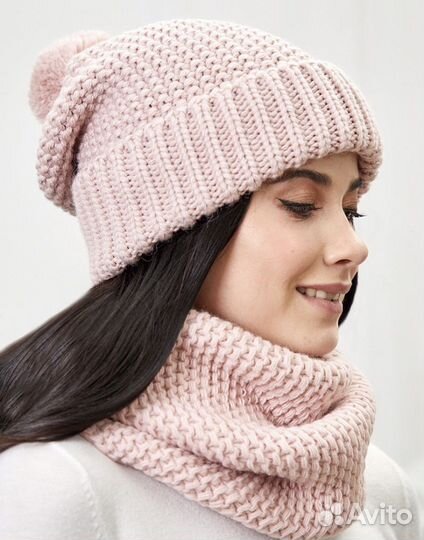 Комплект шапка и снуд женский