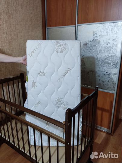 Матрас детский 120x60 новый и кровать