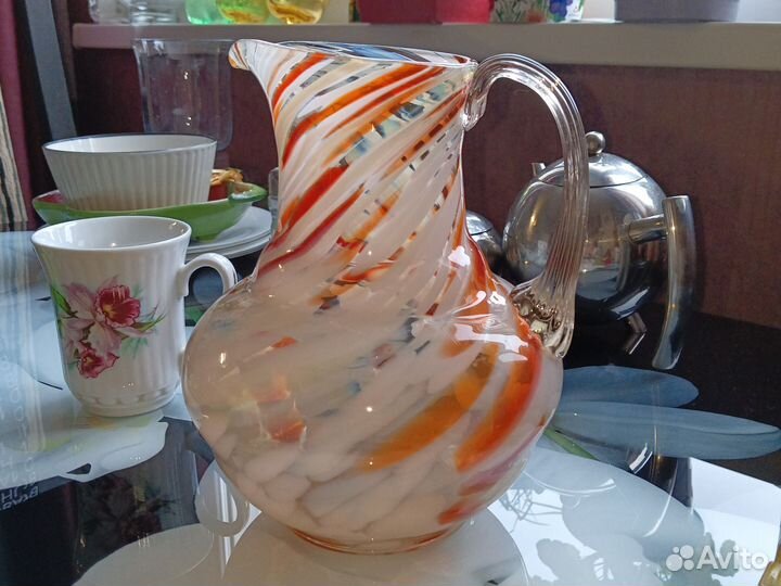 Кувшин СССР цветное стекло