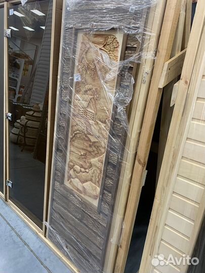 Банная дверь 3d панно