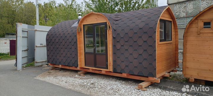 Мобильная баня бочка квадро викинг