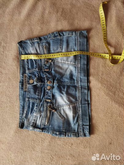 Джинсовая мини юбка