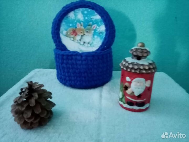 Интерьерные трикотажные корзинки