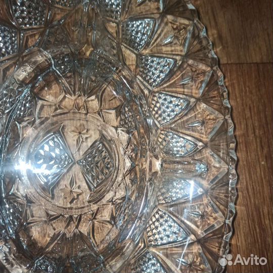 Блюдо хрустальное СССР менажница