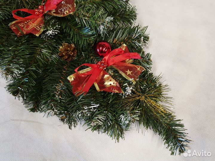 Новогодняя ветка № 2 на дверь - 65 см