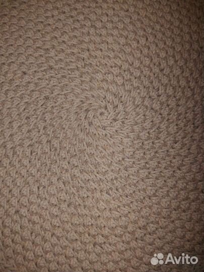 Вязаный ковёр ручной работы, коврик вязаный