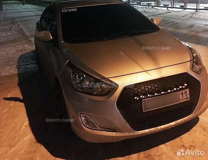 Накладка на решетку Хендай Солярис Hyundai Solaris