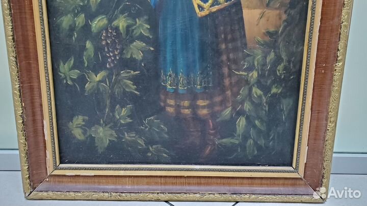 Картина Украинка 1950 - 1960 г холст масло