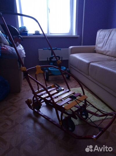 Санки детские с колёсами