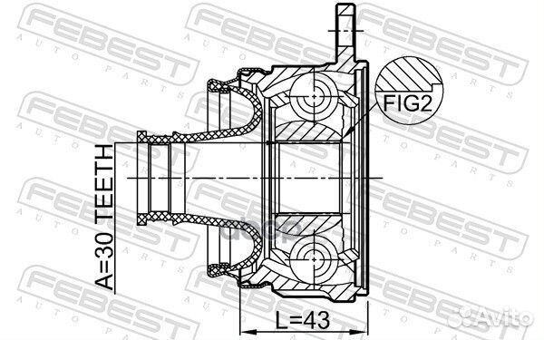 Шрус карданного вала mitsubishi L200 KA,KB# 200