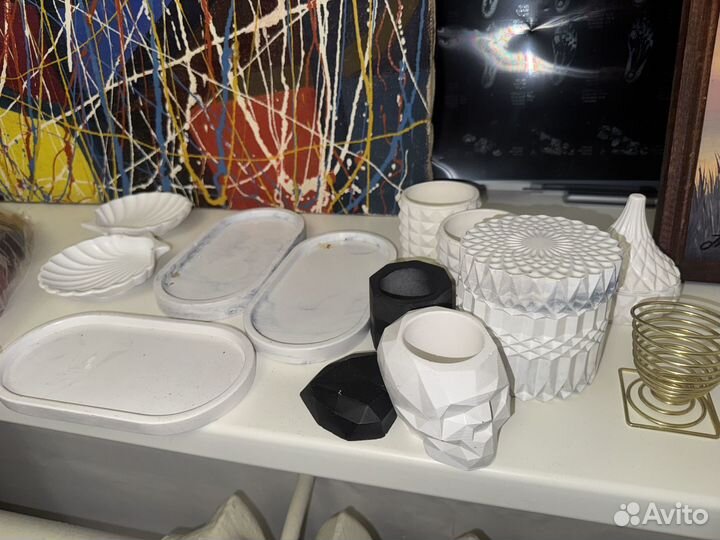 Гипсовые изделия для свечей и украшений