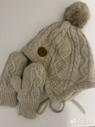 Шапка и варежки комплект H&M для девочки 74