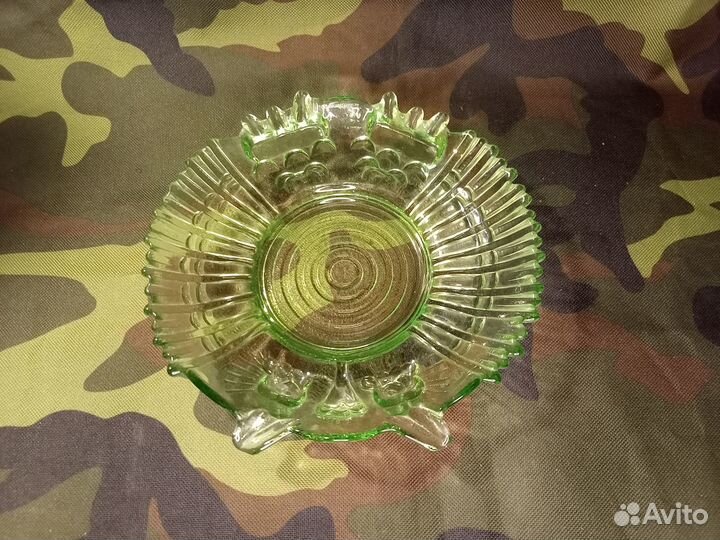 Тарелки Сова из Зеленого стекла СССР