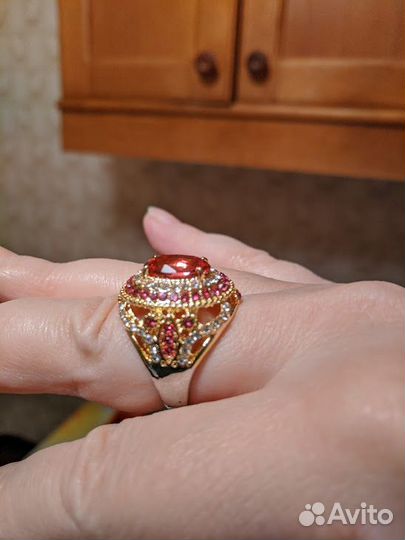Серебряное кольцо перстень Рубин СССР 50-е годы
