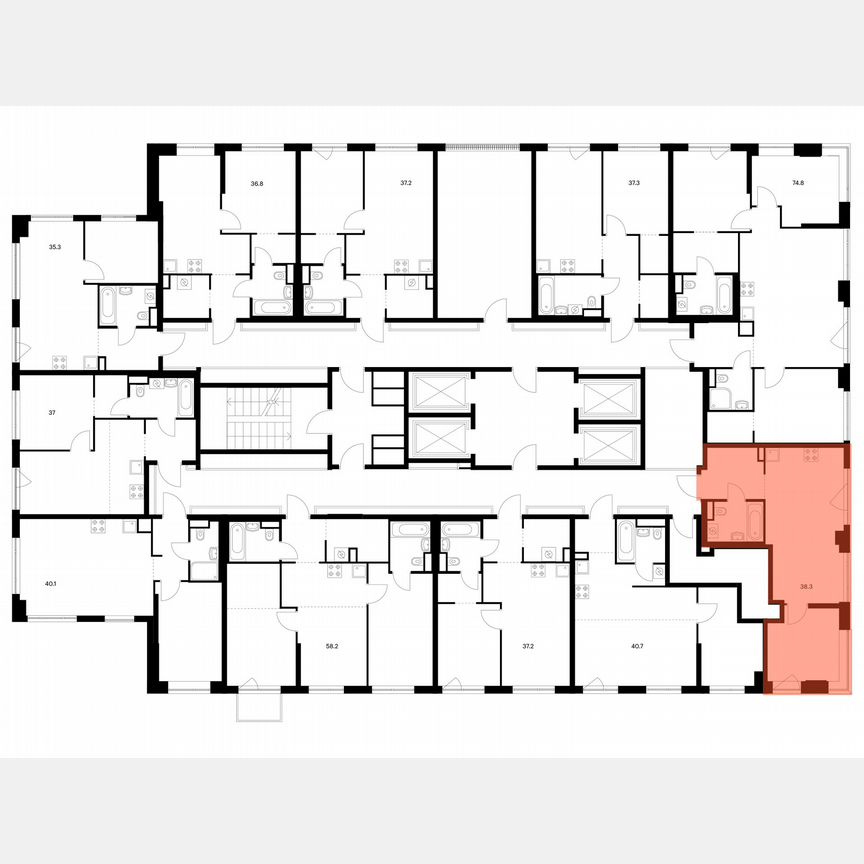 1-к. квартира, 38,3 м², 23/32 эт.