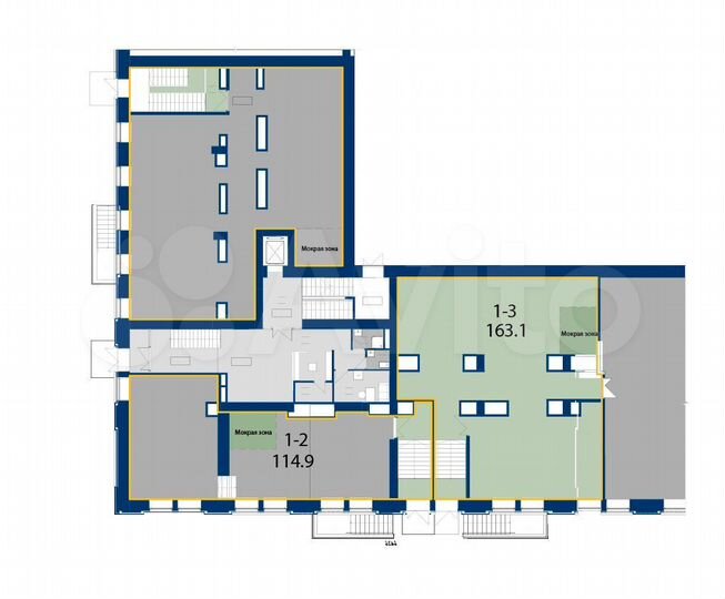 Торговая площадь 163.1 кв.м