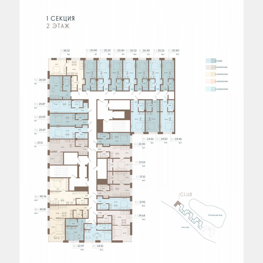 1-к. апартаменты, 29 м², 2/8 эт.