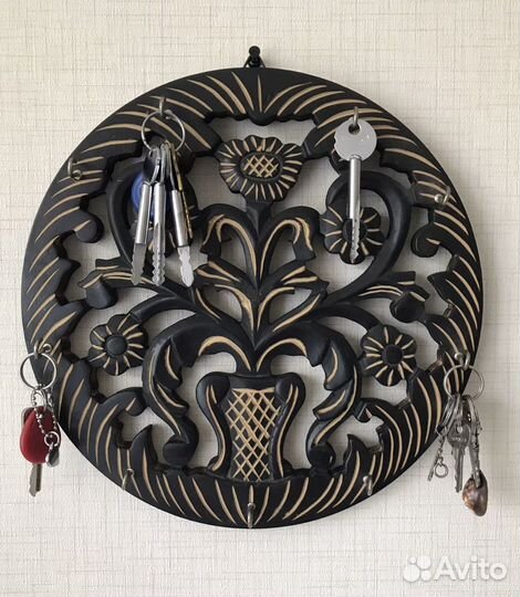 Деревянное панно-ключница настенная Индия