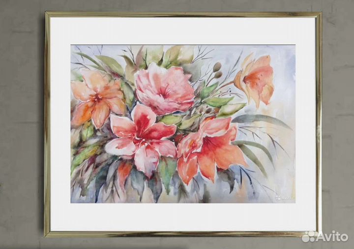 Картины акварелью 40х60 интерьерные, авт.работы