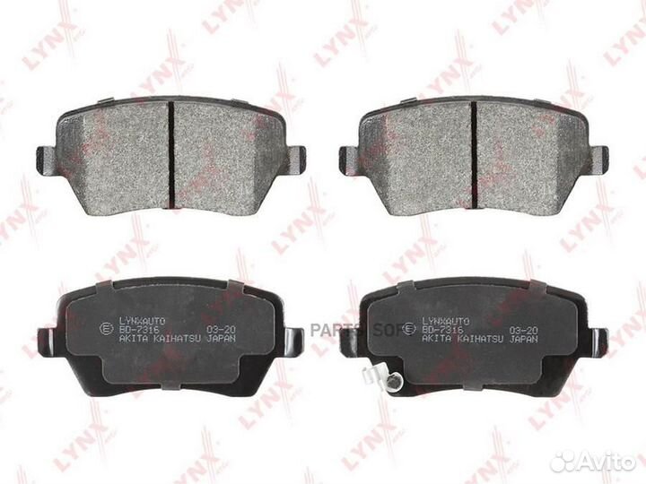 Lynxauto BD7316 Колодки тормозные дисковые перед