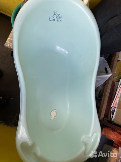 Ванночка для купания с горкой и сидушка